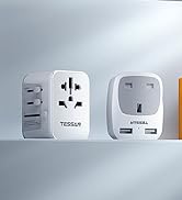 Tower Extension Lead with 3 USB Slots, TESSAN 8 Way Multi Plug Extension Tower, Surge Protection ...