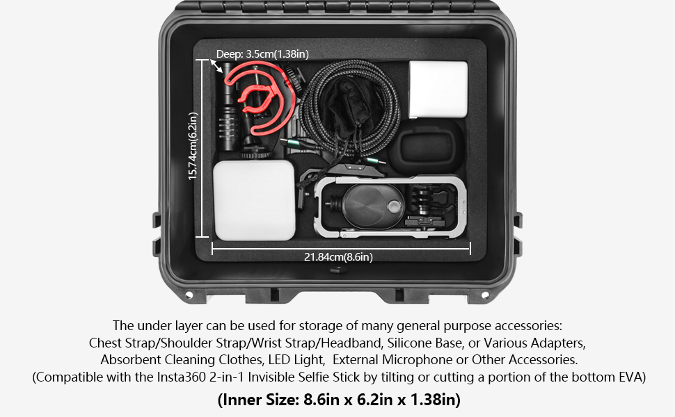 Insta 360 X4 Accessories Compact Hard Shell Carrying Case Waterproof Small Travel