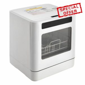 Compact Portable Dishwasher Countertop - Mini Dishwasher with 4 Programs