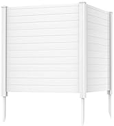 COSTWAY Garden Fence, Outdoor Coated Metal Rustproof Landscape Decorative Fencing Panels, Folding...