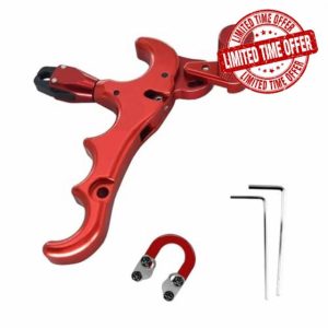 Hperu Archery Release Aids Thumb D Rope Adjustable 4 Finger 360 Degree Rotating Bow Releaser Release Aid