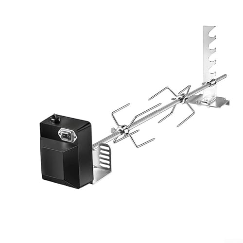 Stainless Steel Electric Gas Grill Rotisserie Kit With Adjustable Spit Rods Forks Electric Motor(UK)