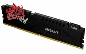 Kingston FURY Beast Black 16GB 6000MT/s DDR5 CL30 DIMM Desktop Gaming Memory Single Module - KF560C30BBE-16