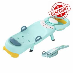 Toddler Shampoo Chair | Foldable Kids Hair Washing Bath Seat | Portable Baby Bath Seat with Soft U-Shaped Headrest & Hair Washing Basin | Bath Hair Washing Aids for Children Aged 0 to 10 Years