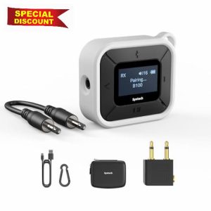 Syntech Airplane Bluetooth Transmitter Receiver with Extra Dual 3.5mm AUX Adapter