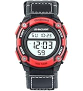 PINDOWS Mens Waterproof Digital Sport Watches, Chronograph Nylon Strap Unisex Watch Multifunction...