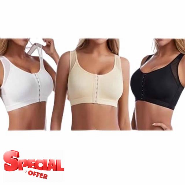 ADovz Adjustable Support Multi-Function Bra with Front Buttons,Front Closure Wireless Posture Correction Bra