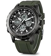 PINDOWS Watches for Men, Waterproof Analog Digital Sport Watches Multifunctional Outdoor Watch LE...
