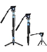 SIRUI P-325FL Camera Monopod Kit, 70.2” Lightweight Telescopic Carbon Fiber Video Monopod with VA...