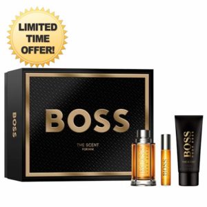 BOSS Men's 3 Piece BOSS The Scent Festive Gift Set including 100ml Eau de Toilette
