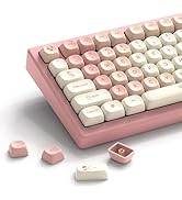 LQXQ OEM Profile PBT Keycaps 136 Keys with Side Printing, Custom Double Shot Shine Keycaps, Black...