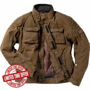 Black Pendle Wax Motorcycle Jacket CE Certified Class AA Unisex Water Repellent Textile Motorbike Bike Riding Armoured Protective Garme