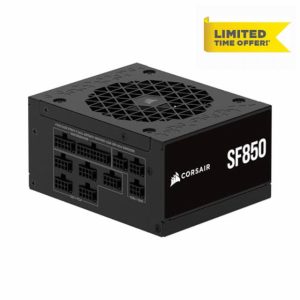 CORSAIR SF850 (2024) Fully Modular Low Noise 80 PLUS Platinum ATX Power Supply – ATX 3.1 Compliant – PCIe 5.1 Ready – SFX-to-ATX Bracket Included – Black