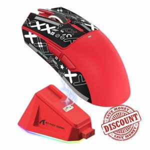 ATTACK SHARK X11 Gaming Mouse with Magnetic Charging Dock