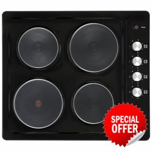 electriQ 60cm Sealed Plate Hob - Black