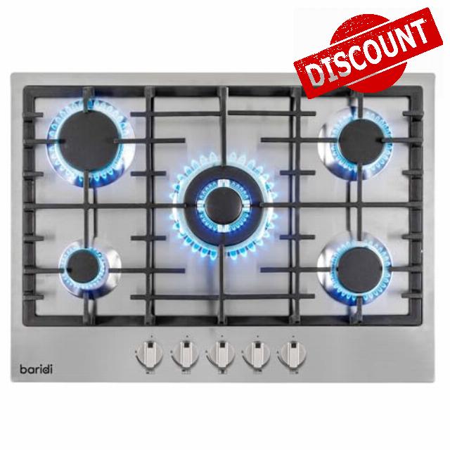 Baridi 70cm Gas Hob with 5 Burners