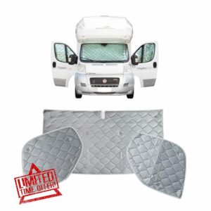 Marvix Internal Cab Screen Thermal Blinds Premium 9 Layer Window Cover For Ford Transit 2015-2024 Motorhome Campervan Silver Insulation Windscreen Shades