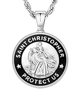KRKC&CO 2.5mm St Christopher Necklace for Men, 22