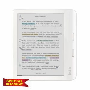 Kobo Libra Colour | eReader | 7” Glare-Free Colour E Ink Kaleido™ 3 Display | Dark Mode Option | Audiobooks | Waterproof | (White)