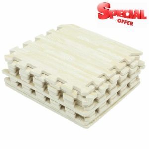 Anneome 10pcs Interlocking Baby Play Mat Wood Grain Foams Floor Pad Eva Flooring Tiles