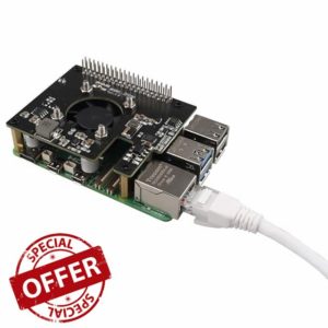 ZDE ZP580A PoE HAT Board Compatible with Raspberry Pi 5 Power Over Ethernet HAT with Onboard Cooling Fan Supports 802.3af/at Network Standard