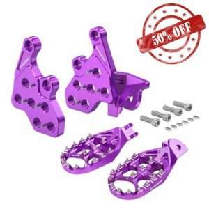 NICECNC Purple Enlarged Foot Pegs Footrest and Bracket Compatible with Surron Light Bee X/S/ L1E