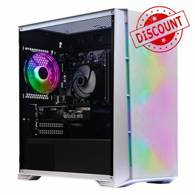 ADMI Gaming PC: Intel i5 12400F 4.40GHz • RTX 4060 Ti Graphics • 16GB 3200MHz DDR4 • 1TB SSD • White Mesh RGB Case • WIFI • Windows 11