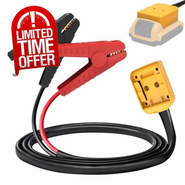 Sofofux Jumper Cables for Car Battery with Adapter for DeWalt 18V-20V Batteries