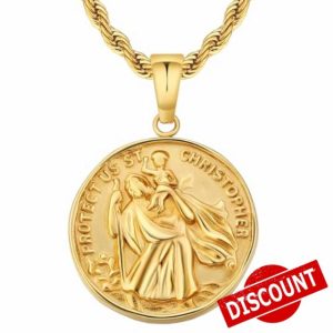 KRKC&CO 2.5mm St Christopher Necklace for Men