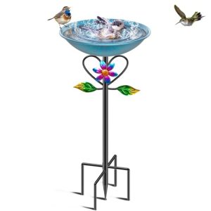 Freestanding Birdbath with 5 Prongs Base Stake