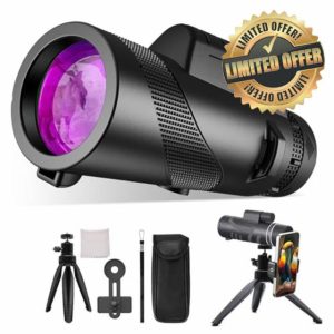 NEW 2024 80x100 Monocular Telescope High Powered for Smartphone Monoculars for Adults High Definition Monocular Telescope for Stargazing Hunting Wildlife Bird Watching Travel Camping Hiking (80x100)