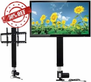 Electric Motorised TV Lift Stand Lifting System for 26 - 57 Inch Remote Control Electric Mount Hub with TV Mount Ceiling Mount TV Electric Telescopic Stand