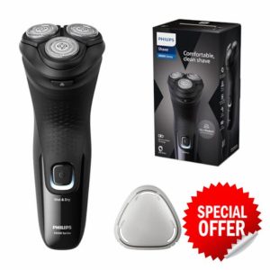 Philips Electric Shaver Series 3000X - Wet & Dry Electric Shaver for Men in Deep Black