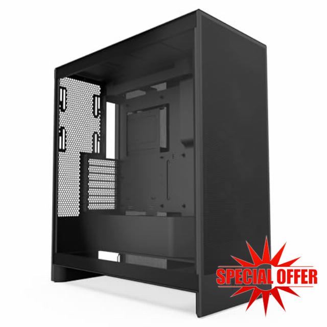 NZXT H7 Flow | Mid-Tower ATX Airflow Case | Supports 3 x 120mm Fans in Bottom for Direct GPU Cooling | Includes 3 x 120mm Front Fans | 420mm Front Radiator Support | Cable Management | Black