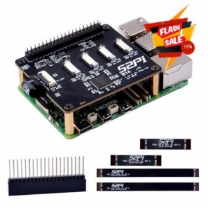 GeeekPi Quad FPC PCIe Hat for Raspberry Pi 5.1 to 4 PCIe Interface with 40Pin GPIO Pin Header for Raspberry Pi 5 (B14)