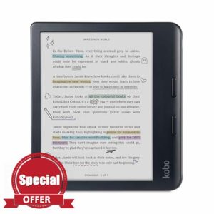 Kobo Libra Colour | eReader | 7” Glare-Free Colour E Ink Kaleido™ 3 Display | Dark Mode Option | Audiobooks | Waterproof | (Black)
