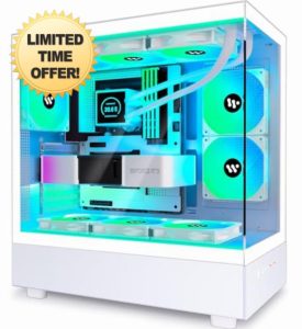 AMANSON White PC CASE ATX 5 PWM ARGB Fans Pre-Installed