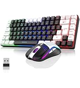 RedThunder K84 75% Wireless Gaming Keyboard and Mouse Rainbow Backlight UK Layout 85 Keys TKL Ult...