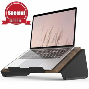 Fenge Laptop Stand Riser for Desk Ergonomic Computer Monitor Stand Wood+Metal Laptop Desk for Home Office