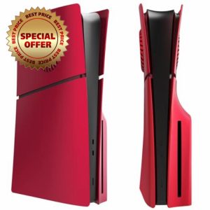 Wedorat FacePlates for PS5 Slim Disc Edition Cover Plate for PS5 Slim with Cooling Vents ABS Anti-Scratch Dustproof Protective Shell Replacement Face Plate for Playstation 5 Slim Accessories Red
