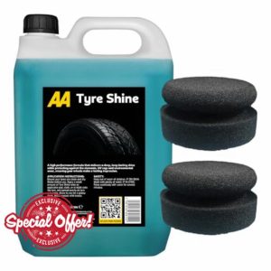 AA Tyre Shine 5 Litre with 2 x Applicator pads (Black)