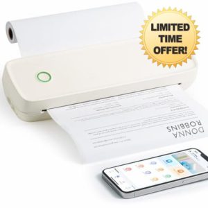 Kalopsia Portable Thermal Printer A4: 203DPI Wireless Bluetooth Printer for Phone & Laptop Inkless Mobile Printer Support A4/4/3/2 Thermal Printer Small Printers for Home Office School