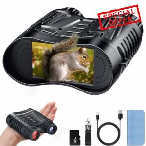 Night Vision Binoculars Goggles Camera - 4K 3.2’’ TFT LCD Infrared Night Vision Scope 300M for Hunting with 32GB Card 8X Digital Zoom 2600mAh Rechargeable 7 Adjustable IR Levels