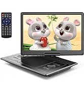 YOTON Portable DVD Player, 12.5 Inch with Car Mount, Rotatable 10.5 Inch LCD, 4~6 Hours Continuou...