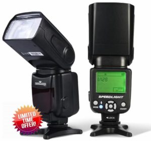 Commander Optics E-TTL Speedlite Flash with LED Backlit for Canon Rebel T7