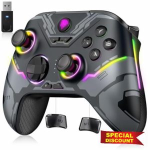 EasySMX PC Controller X15 Enhanced Wireless Bluetooth Controller with Hall Joysticks/Hall Triggers/RGB Lighting - No Stick Drift