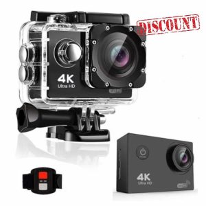 BSLVWG 4K Action Camera 20MP WiFi 30M Waterproof Sports Camera Underwater Camera for Vlog With Ultra HD 170°Wide-Angle 2.4G Remote Control Anti-Shake 2.0'' LCD Screen with Accessories Ki