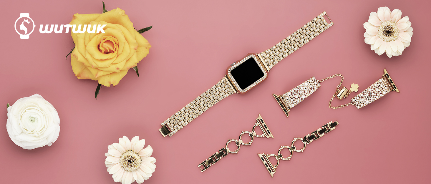 silver Apple Watch Straps 38mm/40mm/41mm 42mm/44mm/45mm for iWatch Series SE(2)/8/7/6/5/4/3/2/1