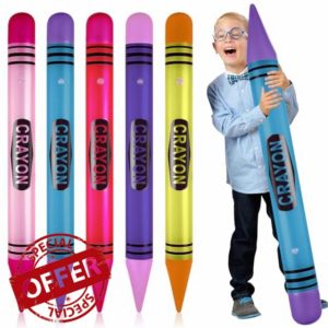 YYHCC 5 Colours 5 Pieces 110cm High Inflatable Crayons Wax Crayons Neon Inflatable Crayons