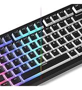 LQXQ 118 Low Profile Keycaps, Shine Through Keycaps, 75% ANSI US Full Size Keycaps for 60% 65% 75...